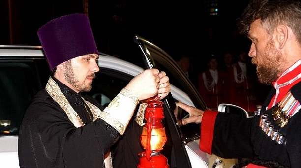 Казаки приняли участие в Пасхальном Богослужении