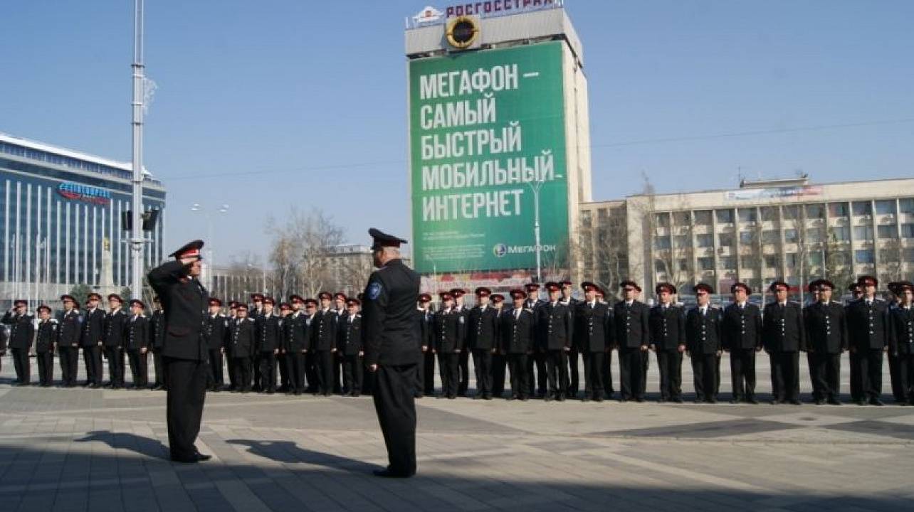 Смотр казаков-дружинников