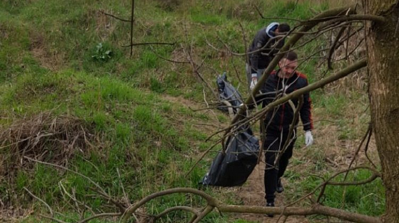 В ходе экологического флешмоба в Краснодаре очистили от мусора участок в районе сквера 80-летия образования Краснодарского края