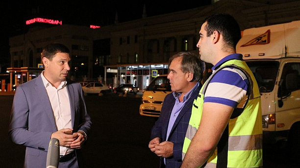 Евгений Первышов провел ночной объезд ремонтируемых участков дорог в Краснодаре