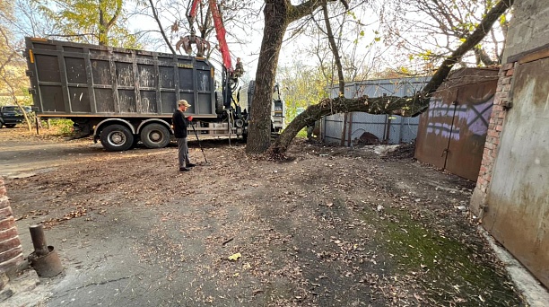 Заброшенный сарай уступил место будущему скверу: в Центральном округе наводят лоск