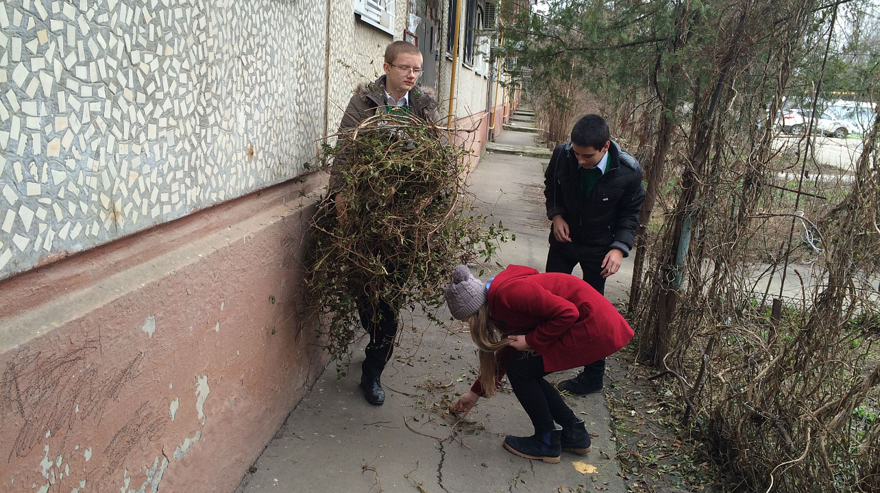 Тимуровцы гимназии №18 Прикубанского округа помогают ветеранам