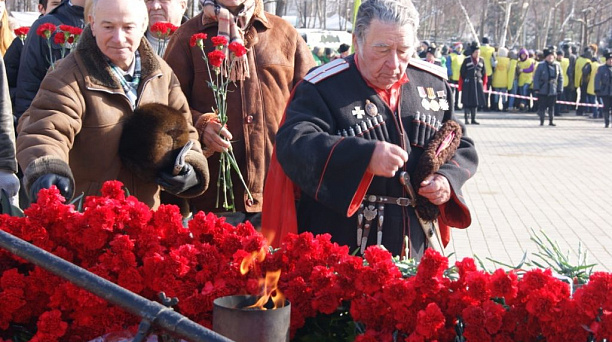Казаки приняли участие в торжественном открытии месячника оборонно-массовой и военно-патриотической работы
