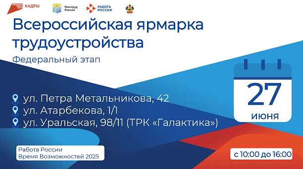 Приглашаем жителей округа на ярмарку вакансий «Работа России. Время возможностей - 2025»