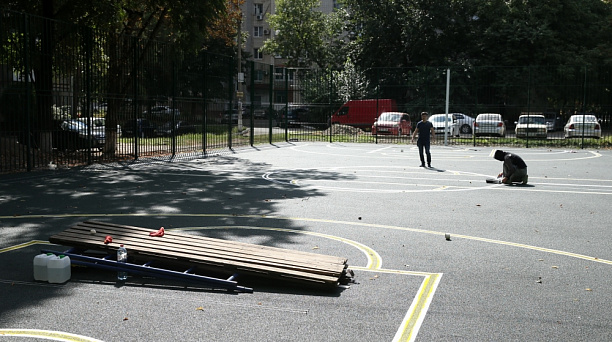 В Комсомольском микрорайоне Краснодара достроили спортплощадку по ул. Симферопольской
