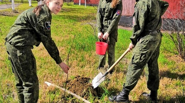 На территории  школы № 89 появился Юнармейский сквер