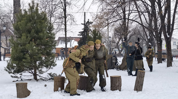 В Краснодаре воссоздали эпизод битвы за город