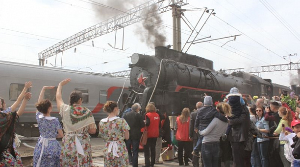 В Центральном округе встретили поезд Победы