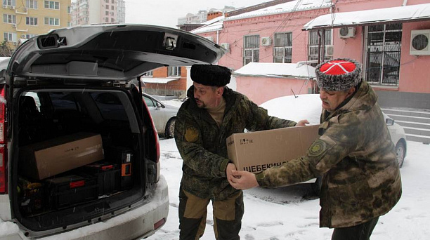 Сбор второй партии гуманитарной помощи начали казаки Краснодара