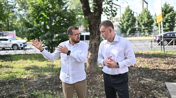 Глава Краснодара посетил строящуюся Аллею славы бокса