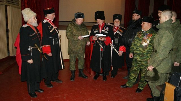 Казаки посетили воинскую часть