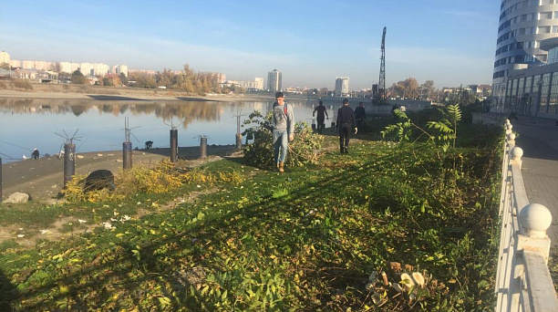 В Западном округе прошла уборка в прибрежной зоне реки Кубань