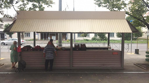 В Западном округе установлены павильоны для реализации излишков выращенной сельскохозяйственной продукции