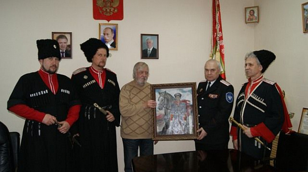 Казаки встретились со знаменитым Кубанским художником