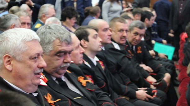 Казаки посетили торжественное мероприятие ко Дню защитника Отечества