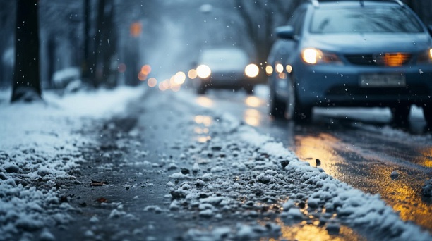 Краснодарцев просят быть внимательными на дорогах и не выезжать на летней резине 