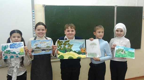 Третьеклассники прикубанской школы № 94 участвуют в конкурсе патриотического рисунка
