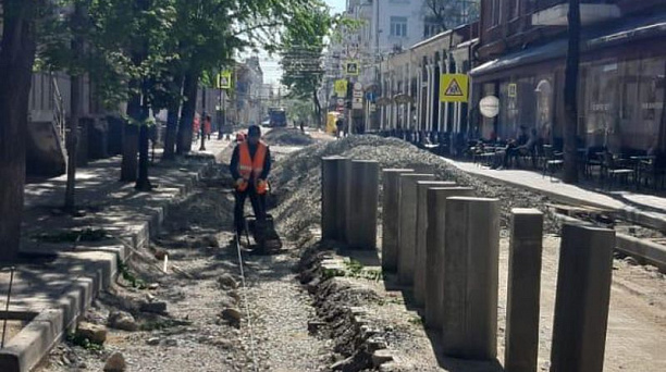 По ул. им. Чапаева в Краснодаре продолжаются подготовительные работы в рамках проекта «Семь улиц»