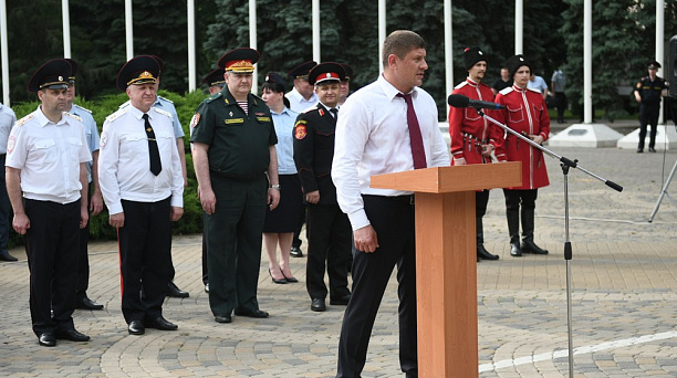 В Краснодаре состоялся торжественный развод личного состава Краснодарского гарнизона полиции