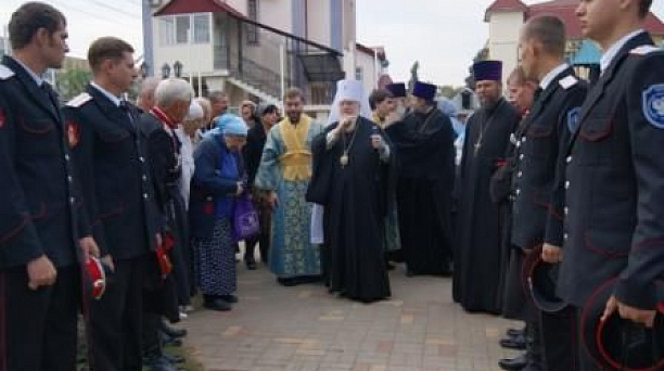 Встреча казаков Екатеринодарского районного казачьего общества с Митрополитом Исидором