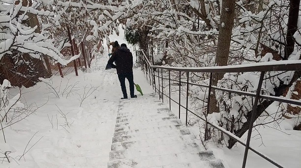 Жители и техника объединились в «ледяной битве» за чистые улицы Центрального округа