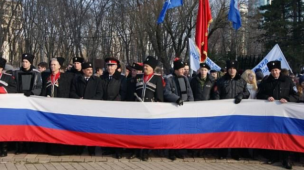 Казаки приняли участие в открытии месячника оборонно-массовой и военно-патриотической работы